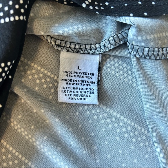 Emma & Michele | Button Down Front Tie Black & White Midi Dress Size L - Picture 13 of 14